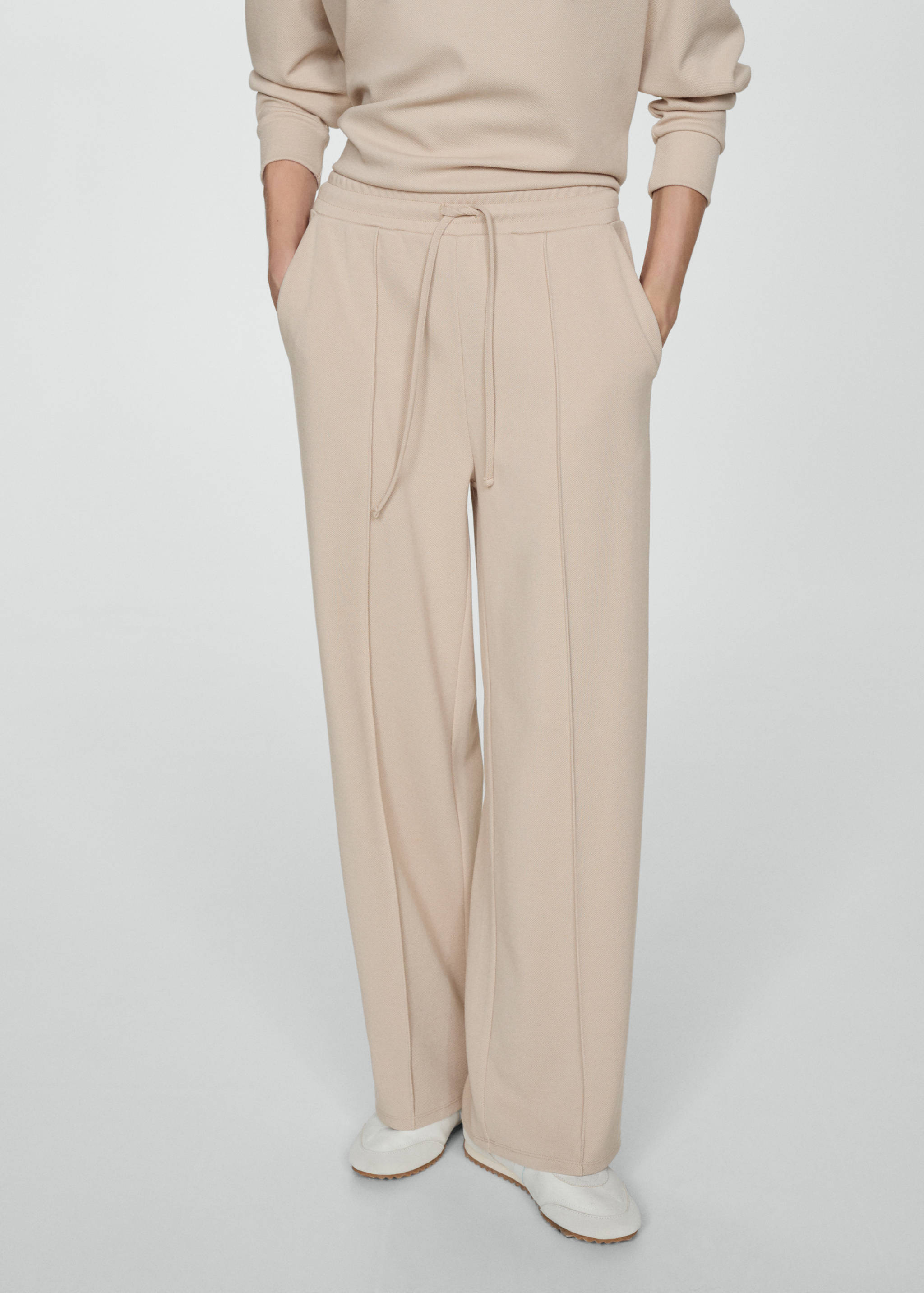 Seam-detail straight-fit trousers - Medium plane
