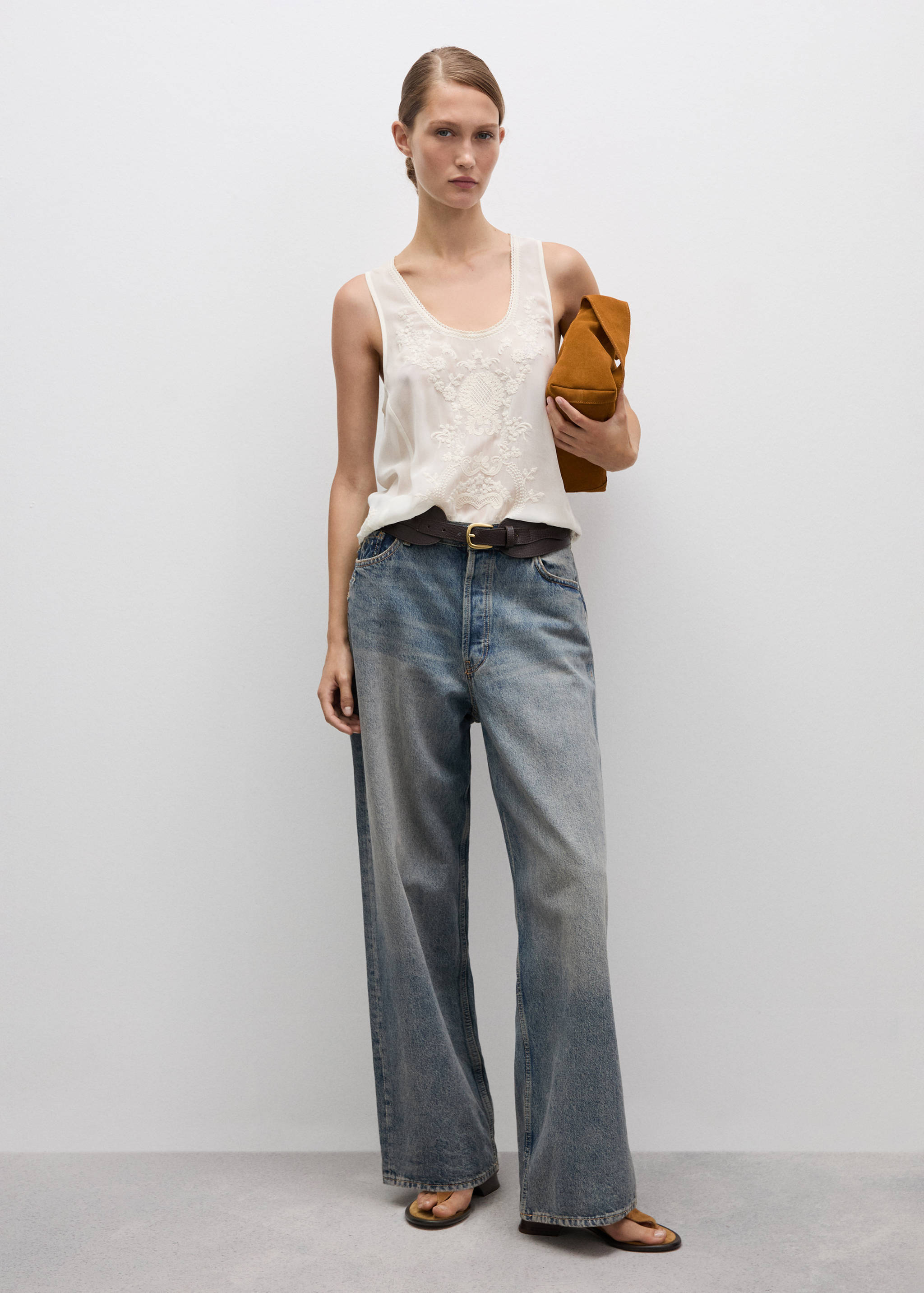 Embroidered strap top - General plane