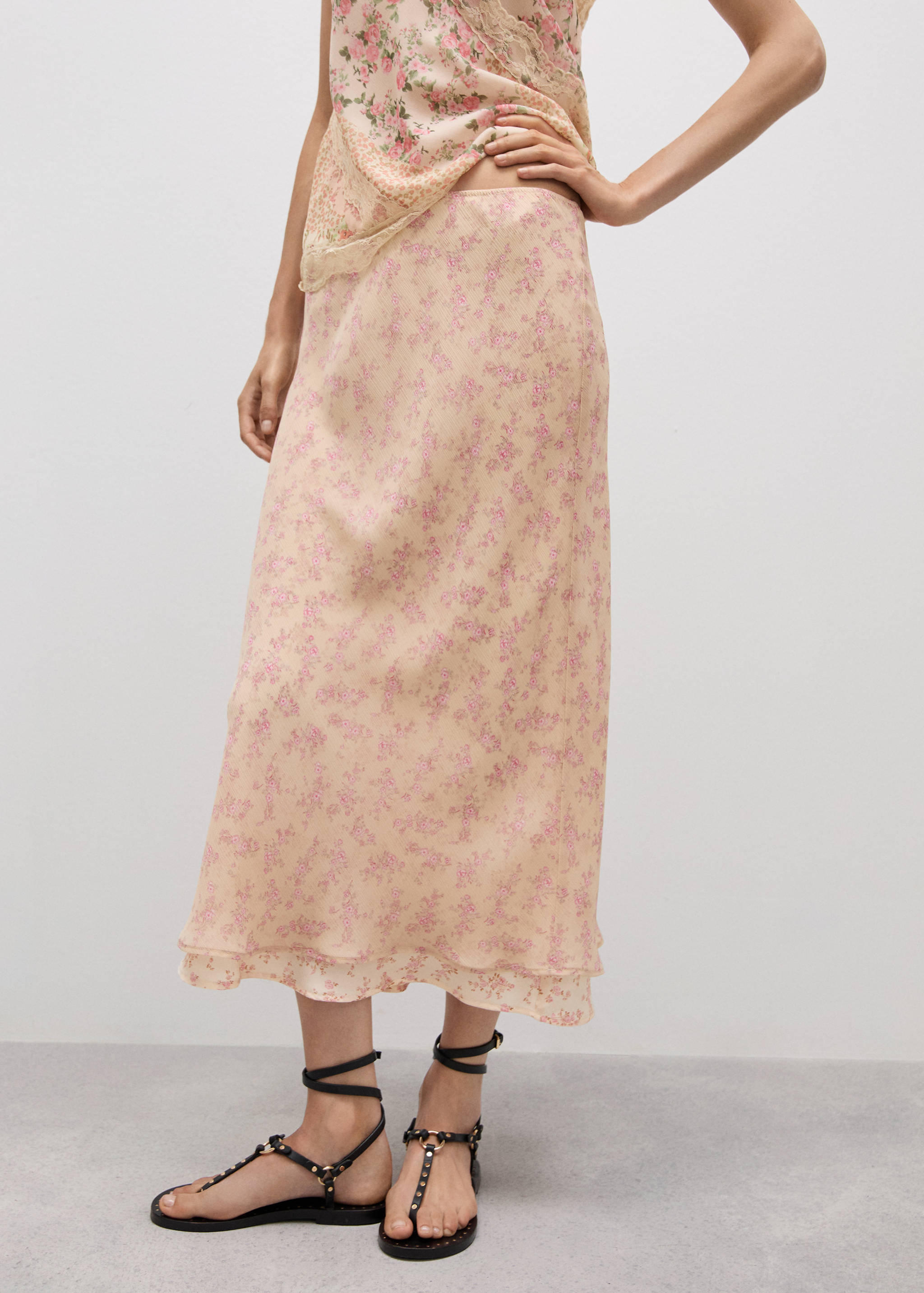 Floral-print long skirt - Medium plane