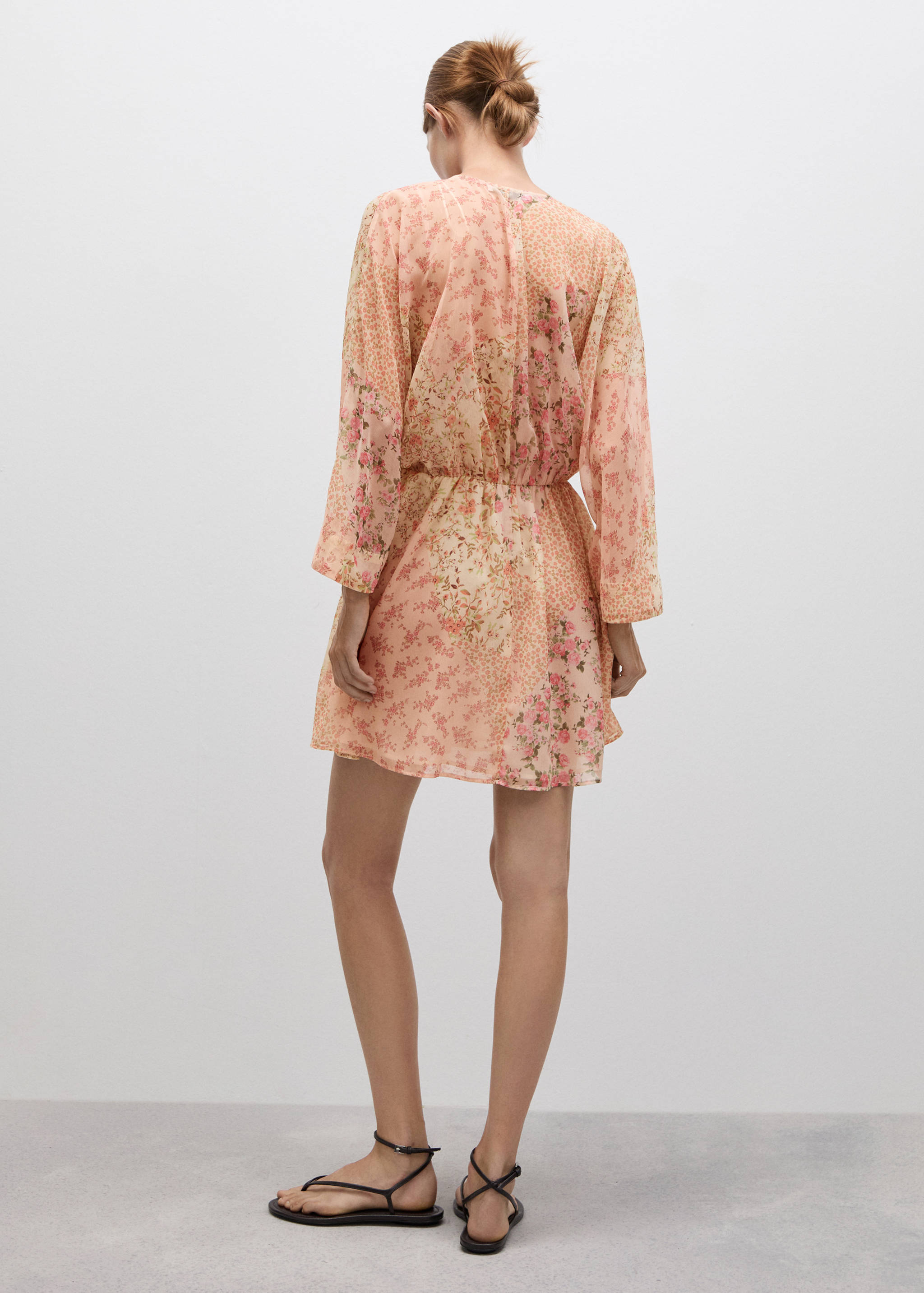 Vestido corto estampado floral - Reverso del artículo