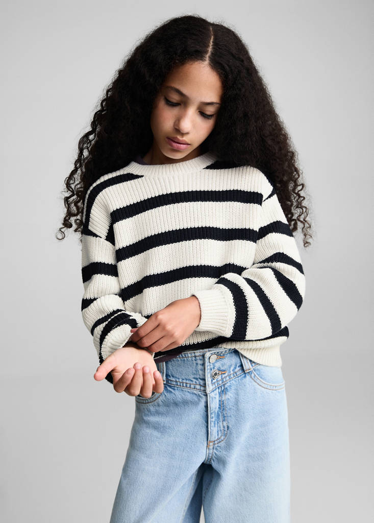 Knit striped sweater — Off White