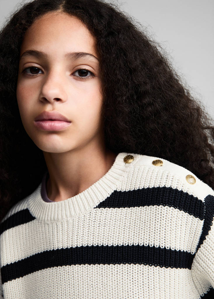 Knit striped sweater — Off White