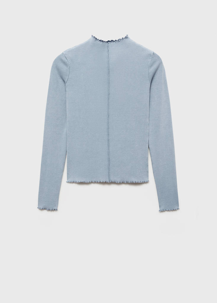 Long-sleeved t-shirt with decorative seams — Sky Blue