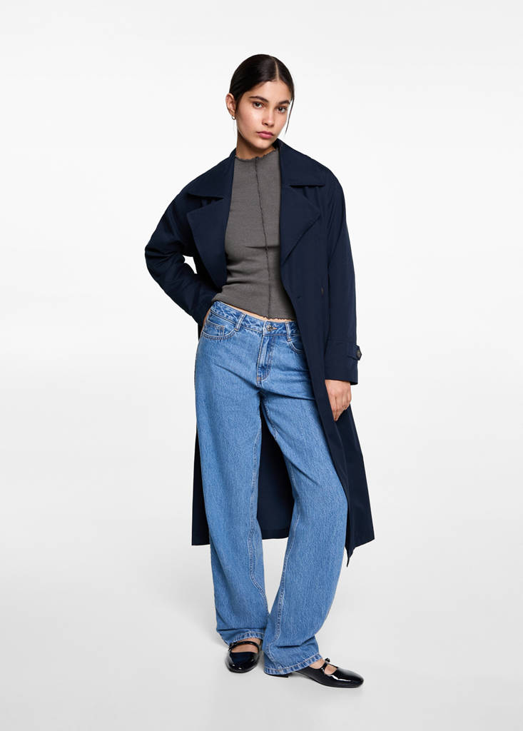 Long-sleeved t-shirt with decorative seams — Charcoal