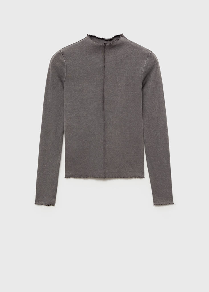 Long-sleeved t-shirt with decorative seams — Charcoal