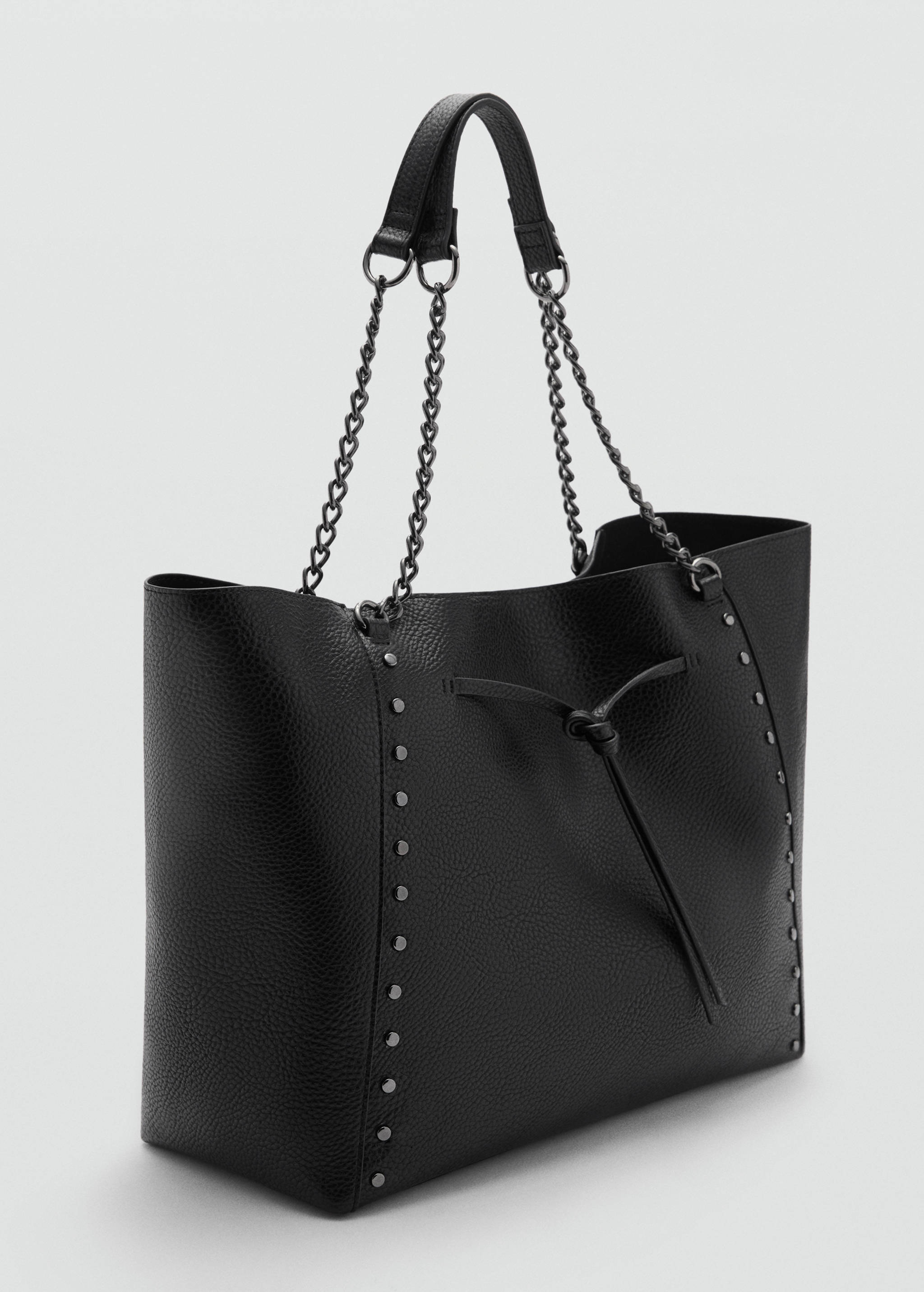 Faux-leather shopper bag - Medium plane