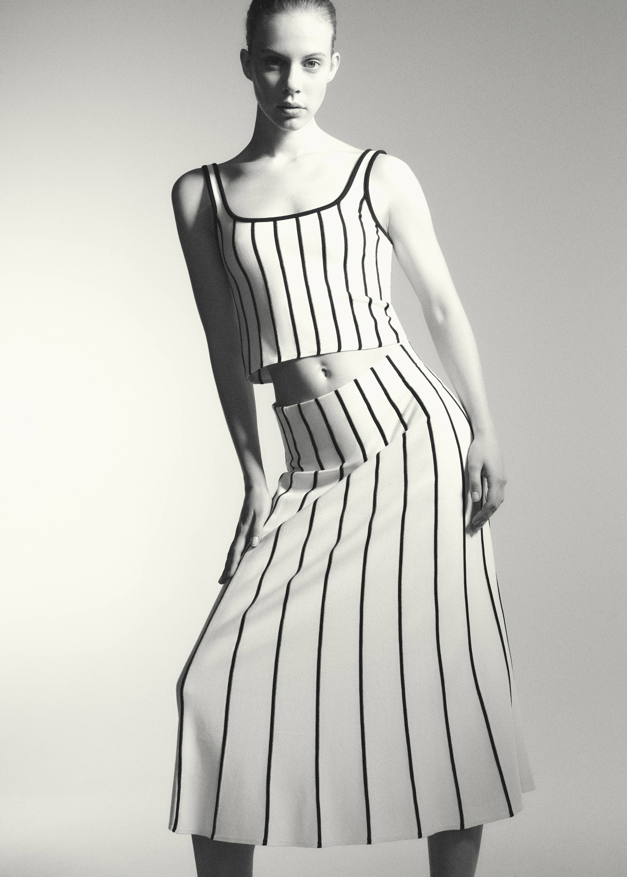 Striped knitted crop top - Details of the article 6