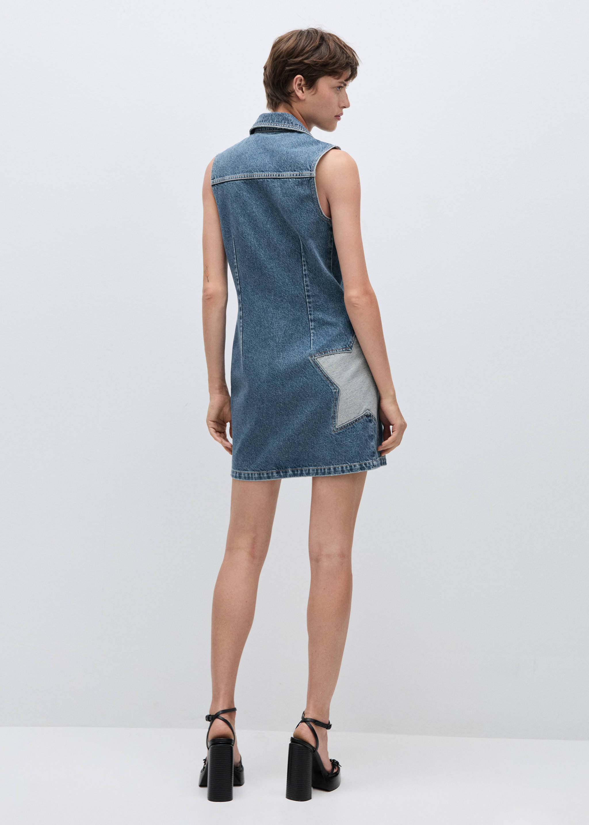 Star denim dress - Reverse of the article