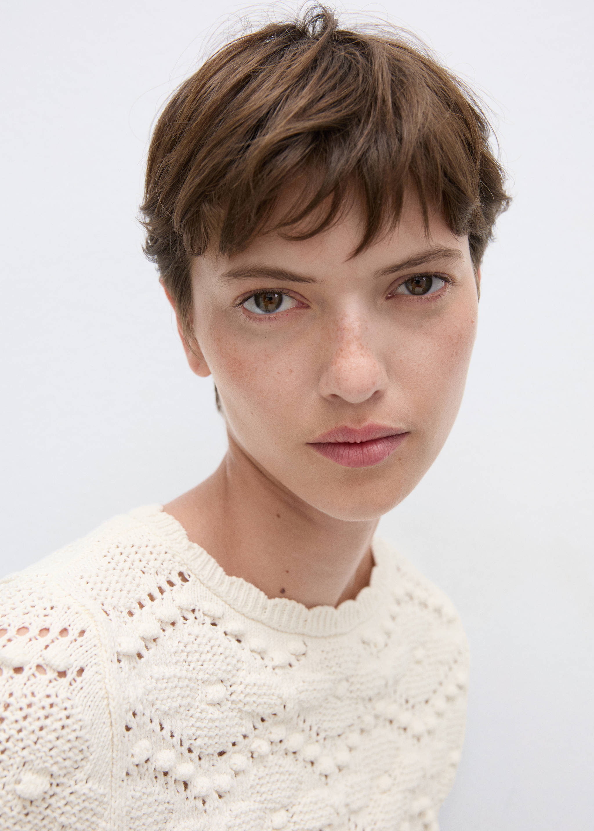 Open work-detail sweater - Details of the article 1