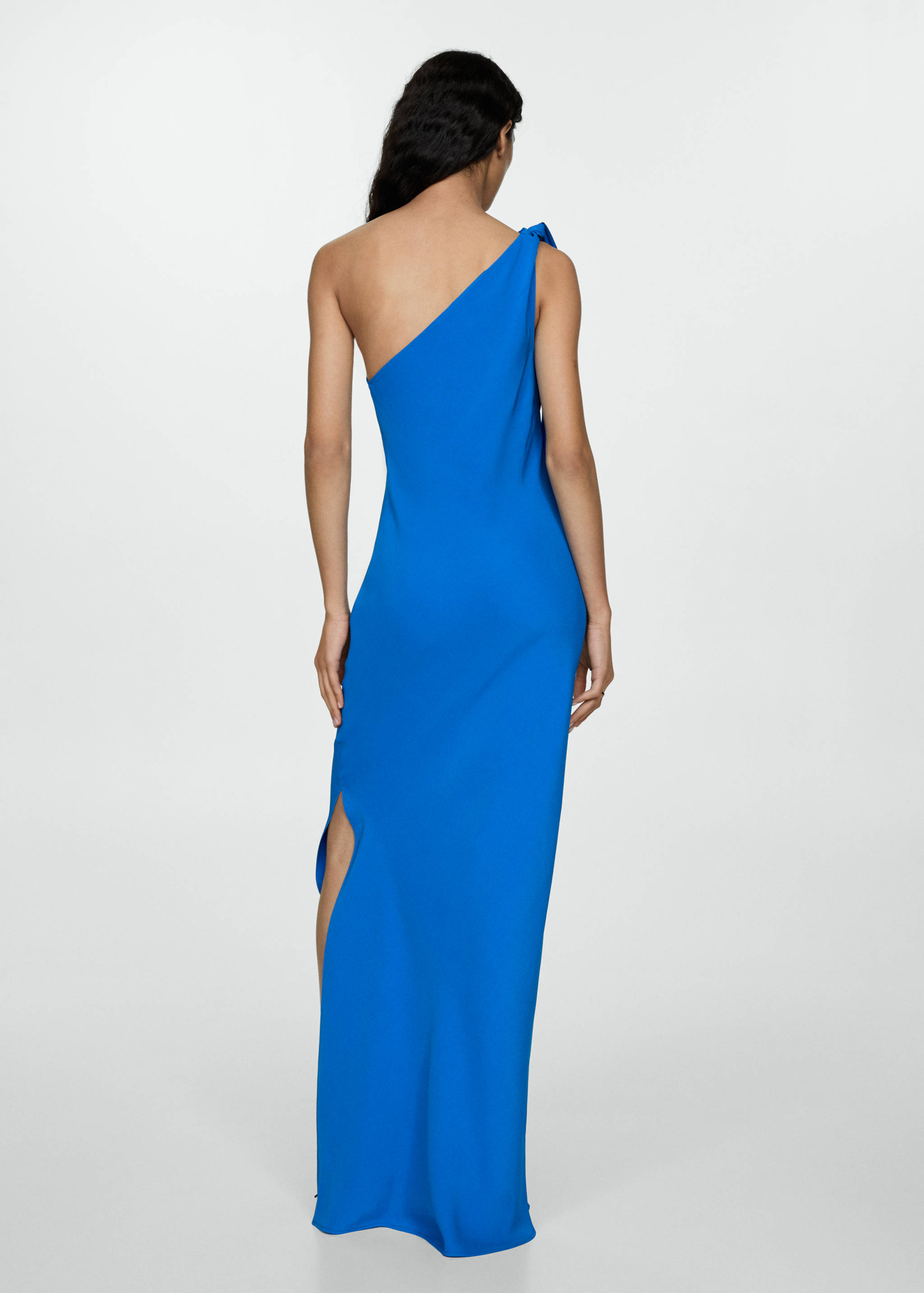 Asymmetrical dress with slit - Reverse of the article