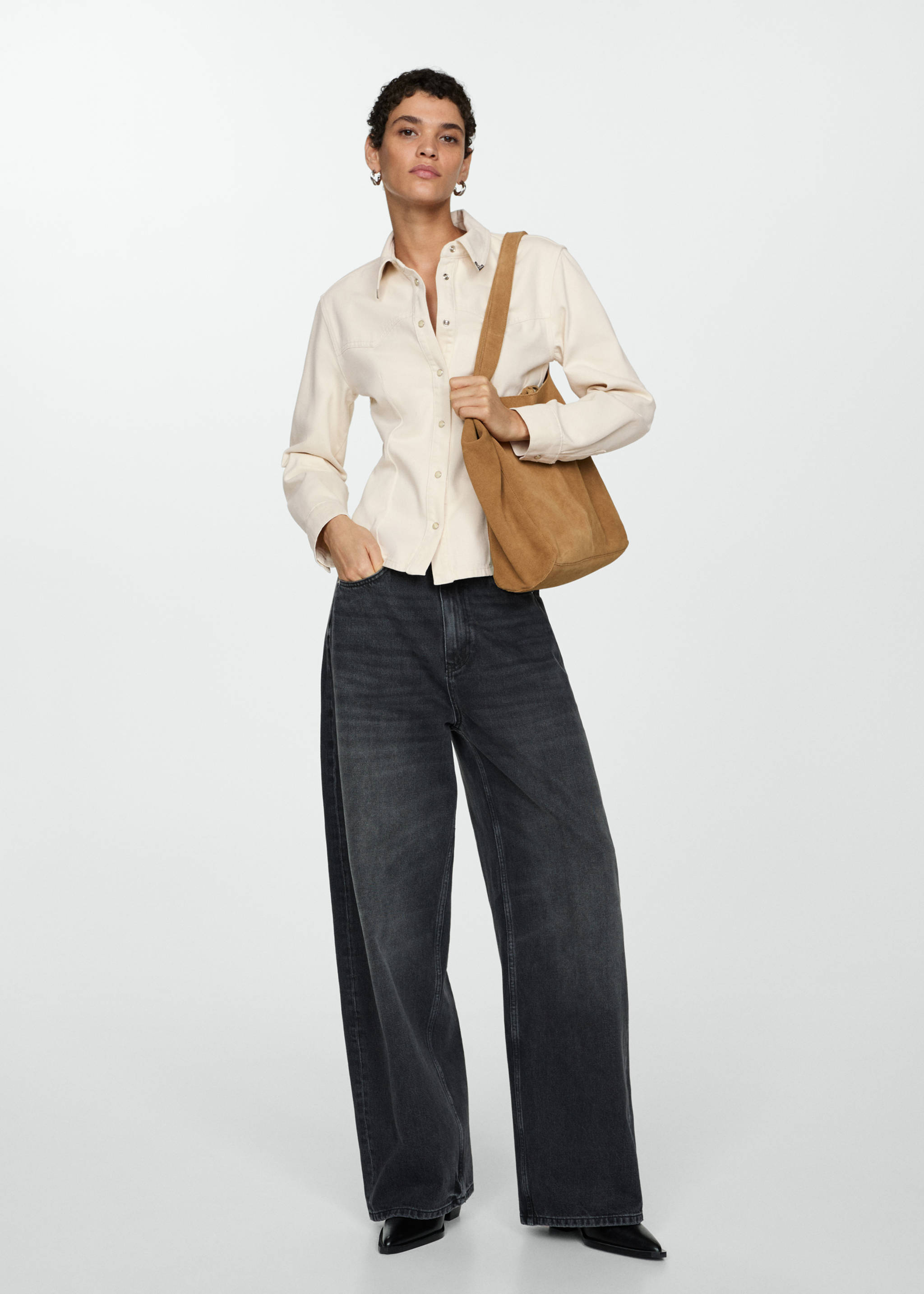 Fitted denim shirt - General plane