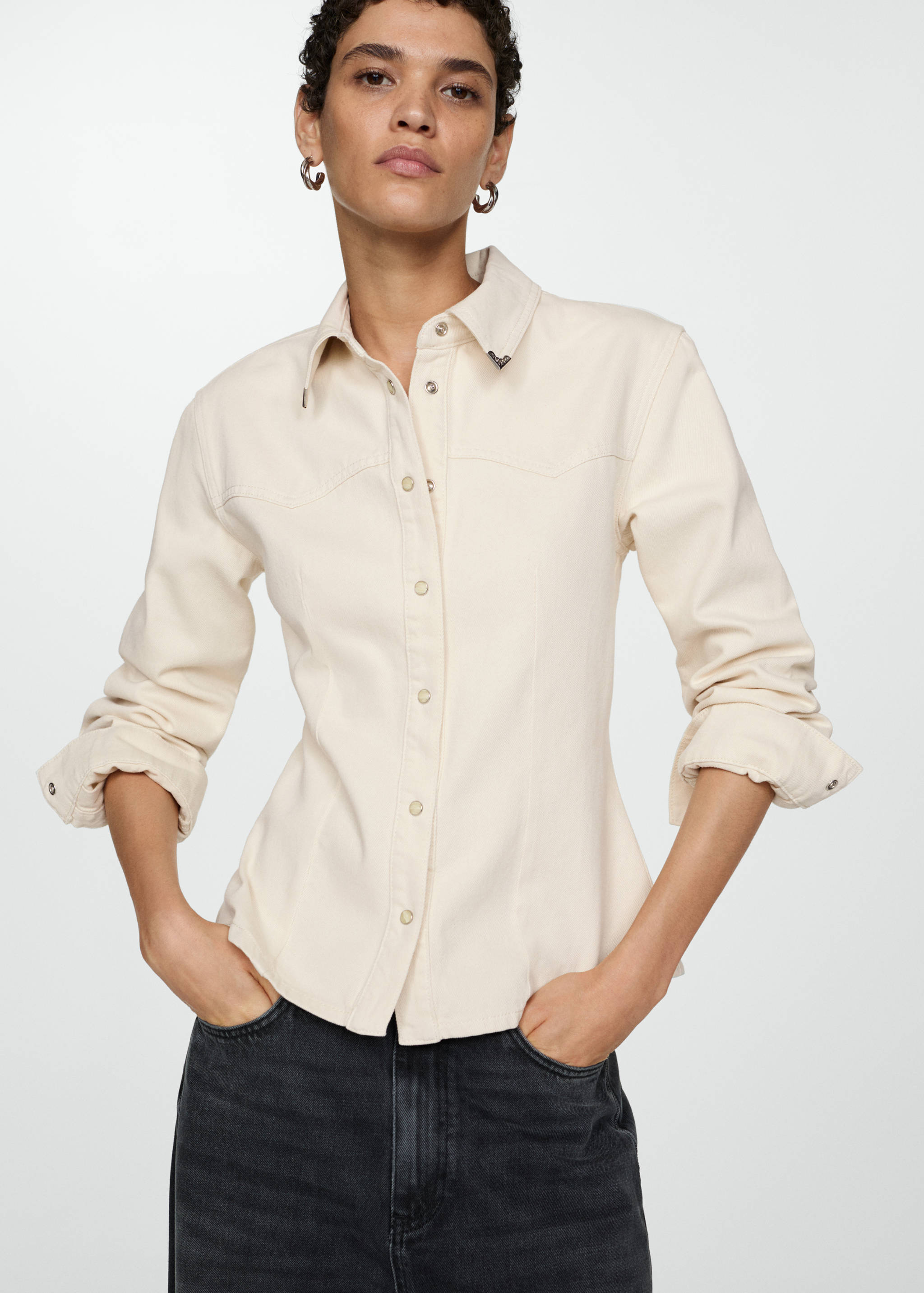 Fitted denim shirt - Medium plane