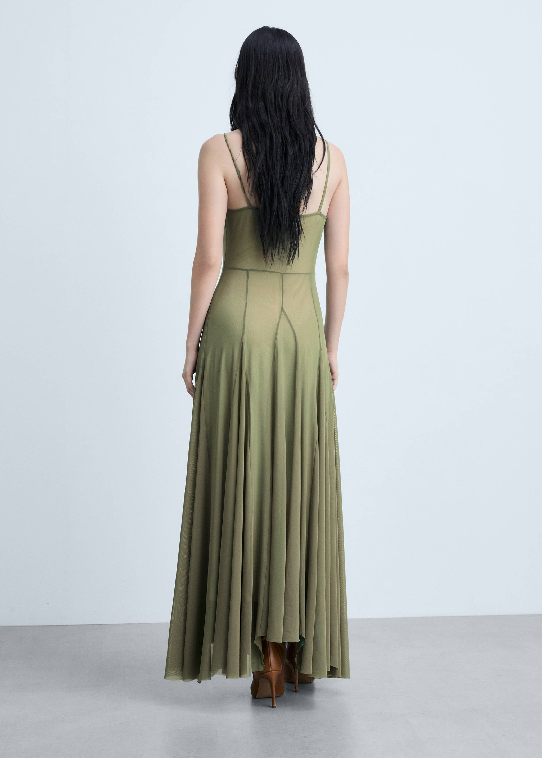 Vestido asimétrico tul costuras - Reverse of the article