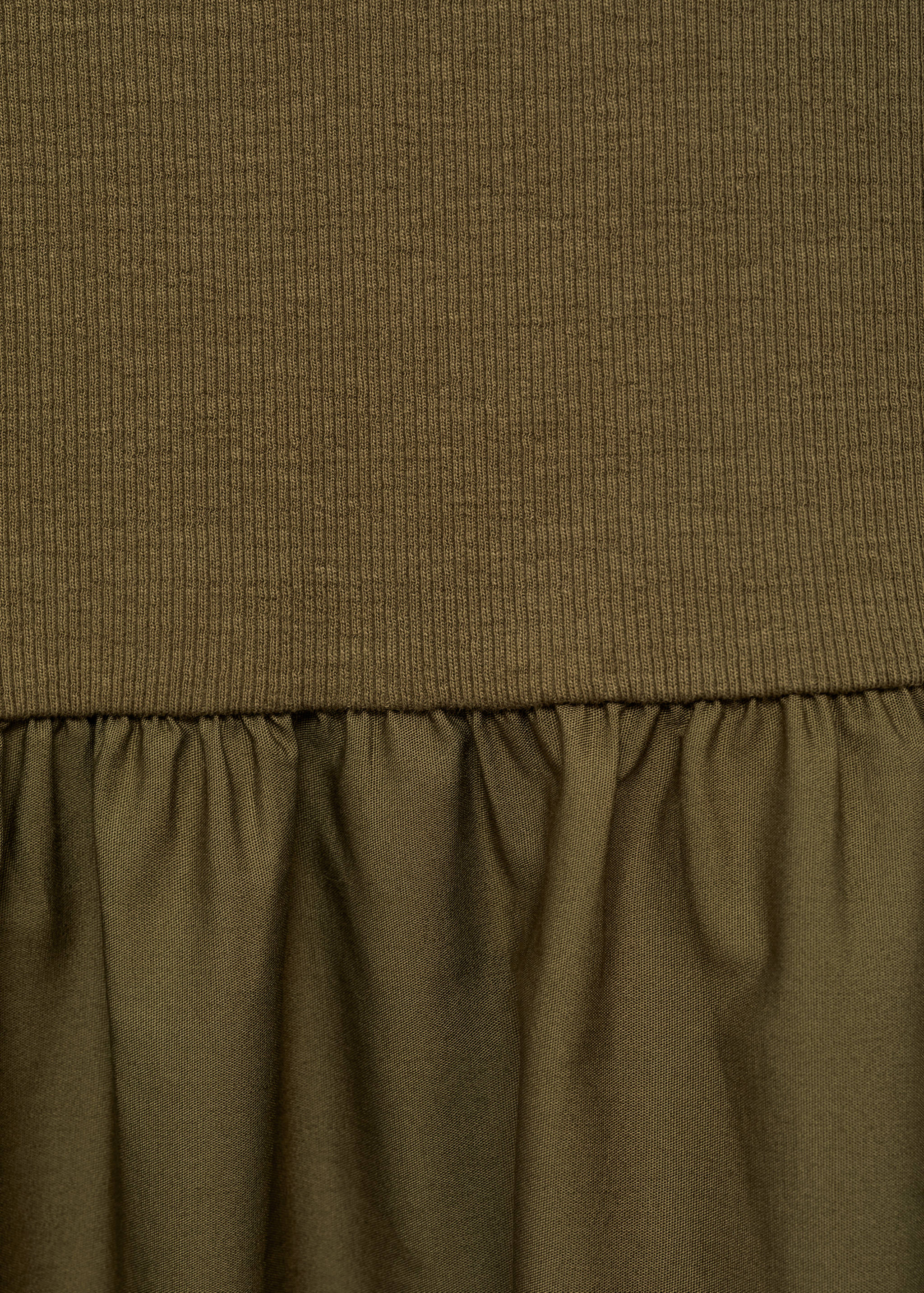 Flared dress in combined fabric - Details of the article 0