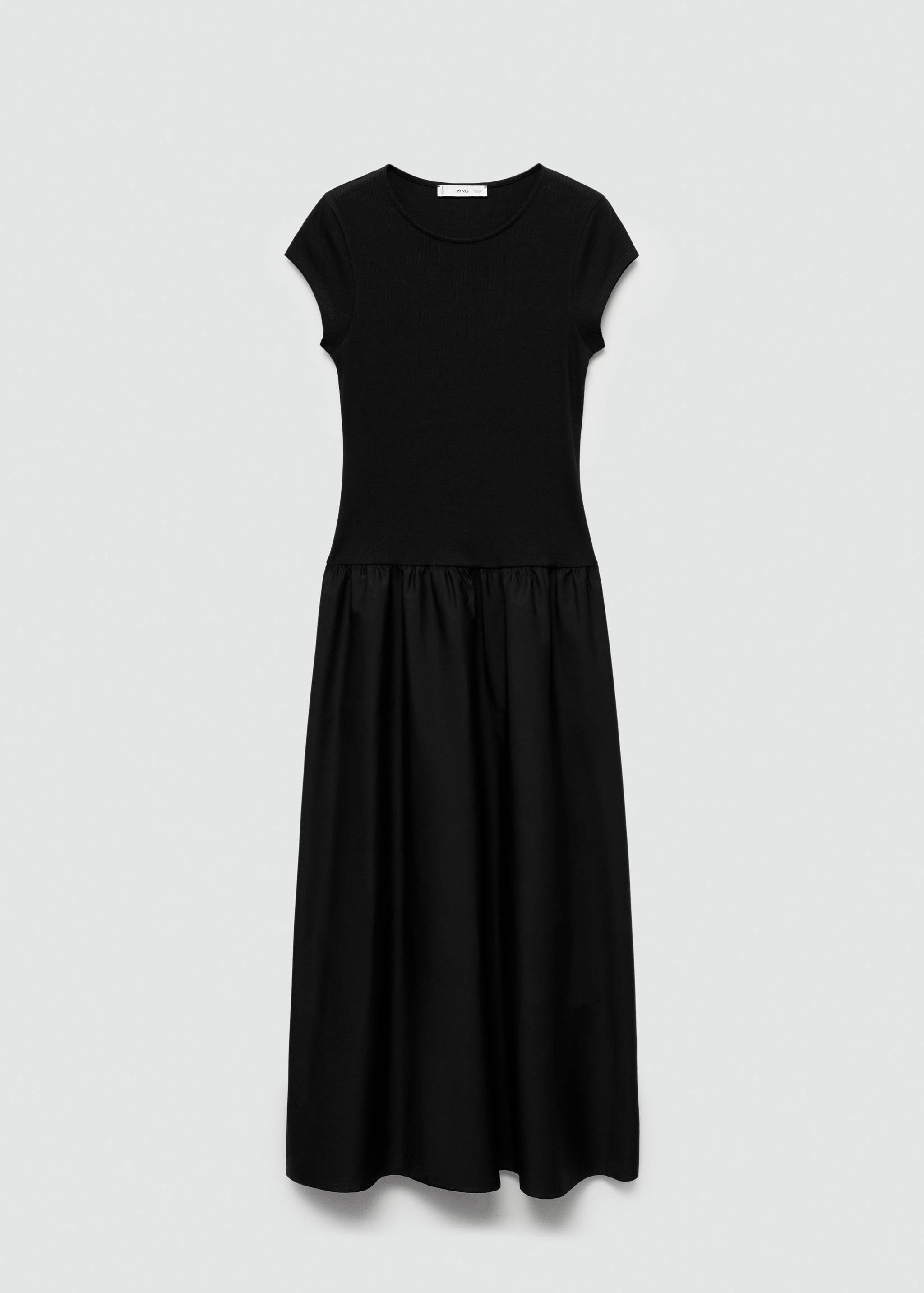 Flared dress in combined fabric - Article without model