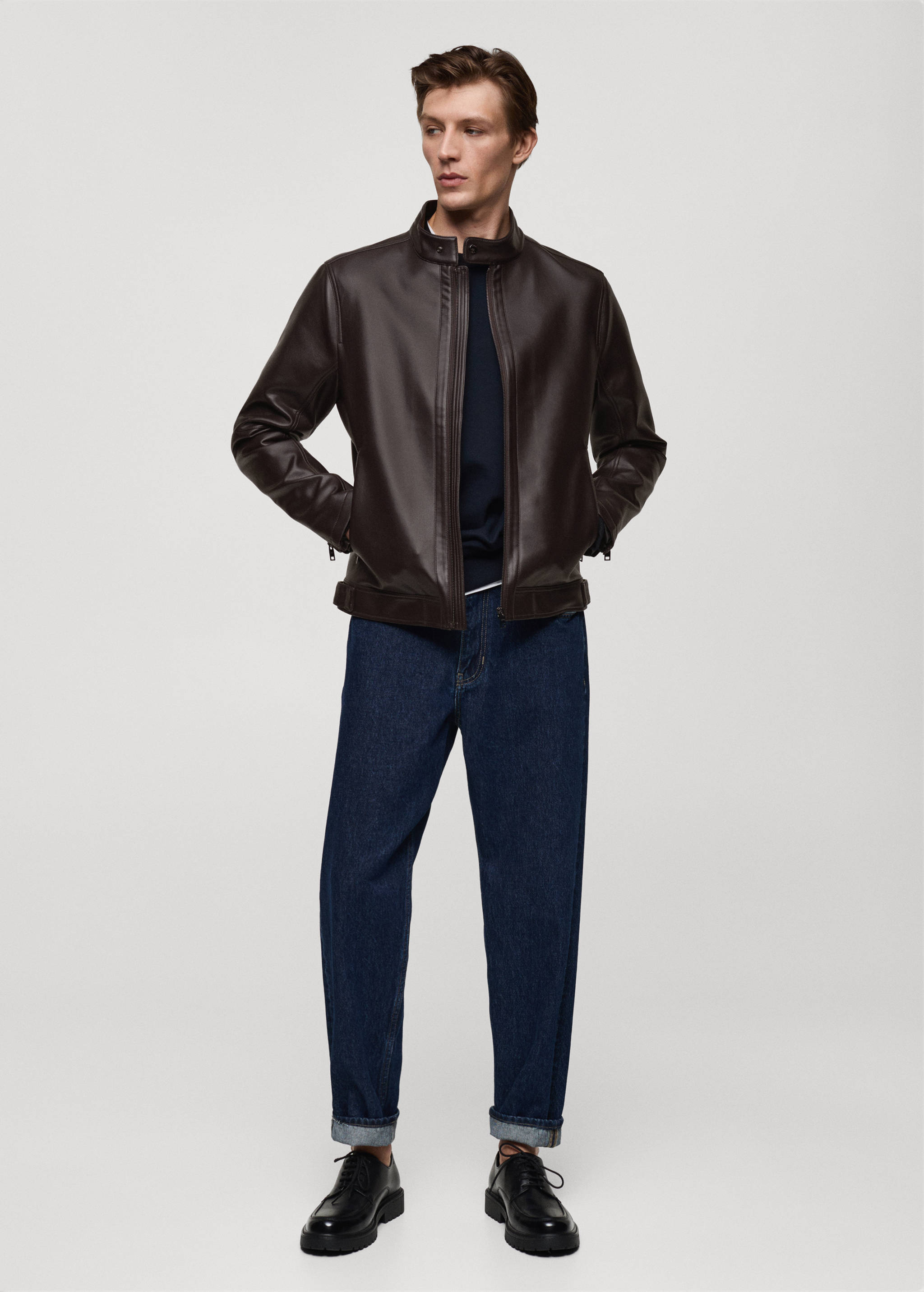 Nappa faux-leather jacket - General plane