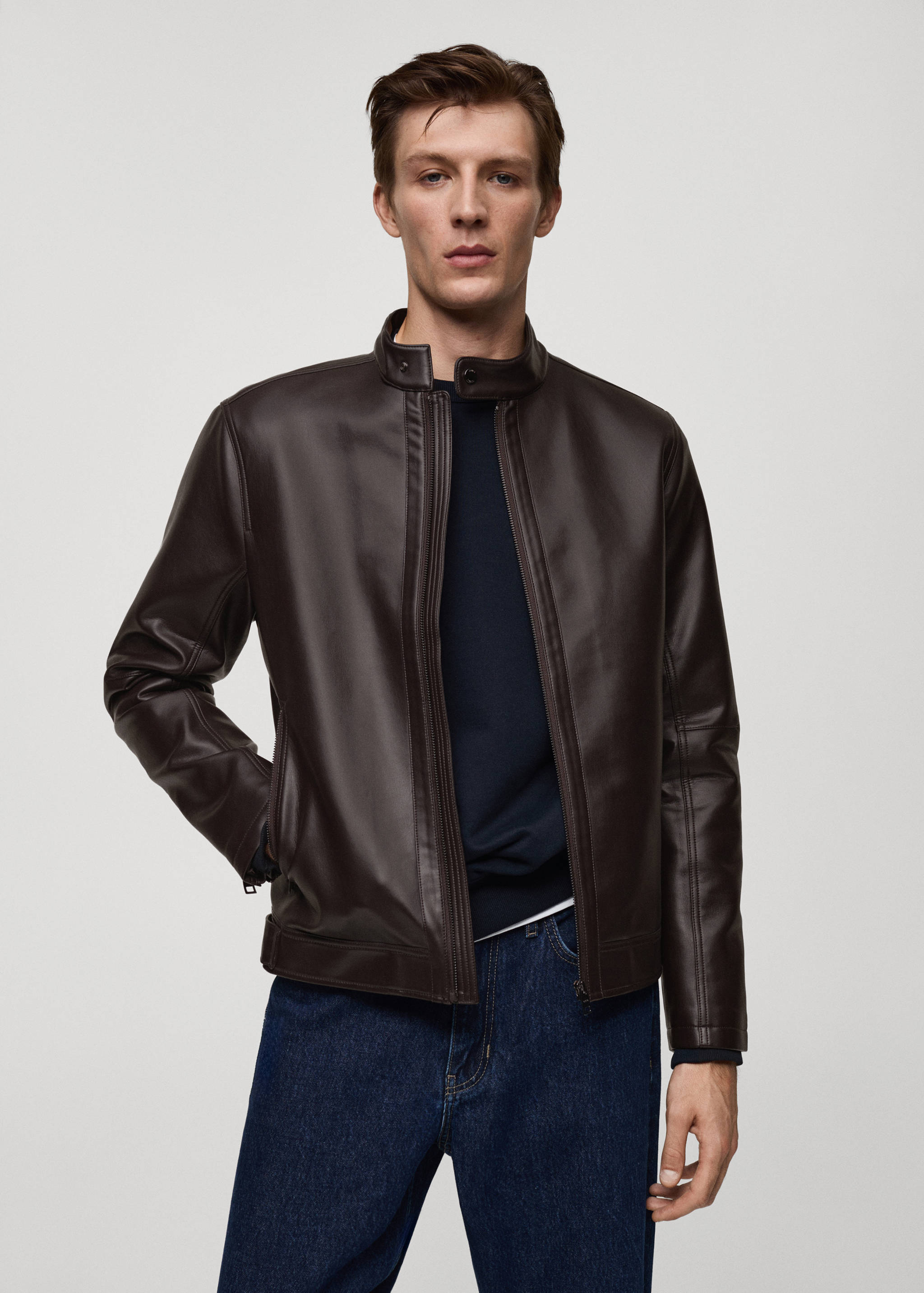 Nappa faux-leather jacket - Medium plane