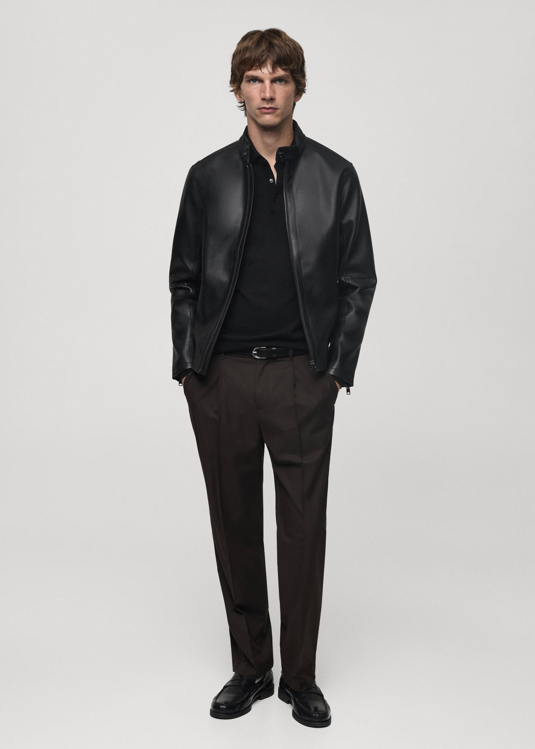 Nappa faux-leather jacket - General plane