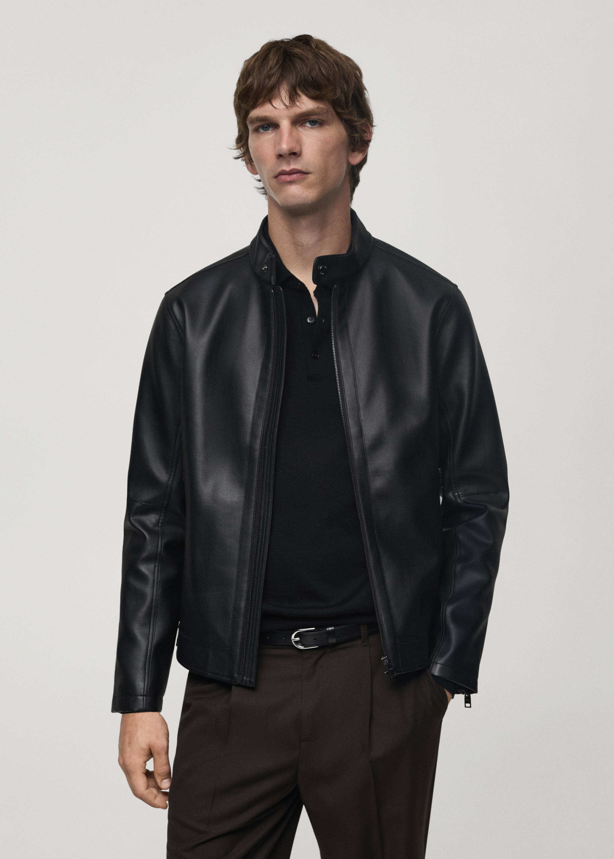 Nappa faux-leather jacket - Medium plane