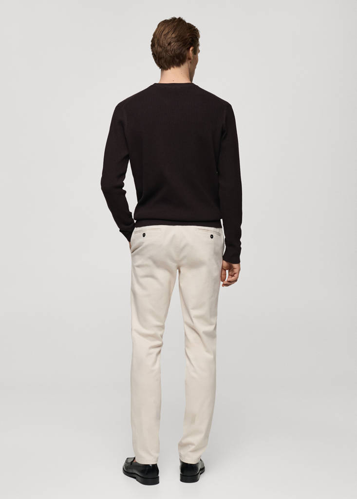 Slim fit serge chino trousers — Ecru