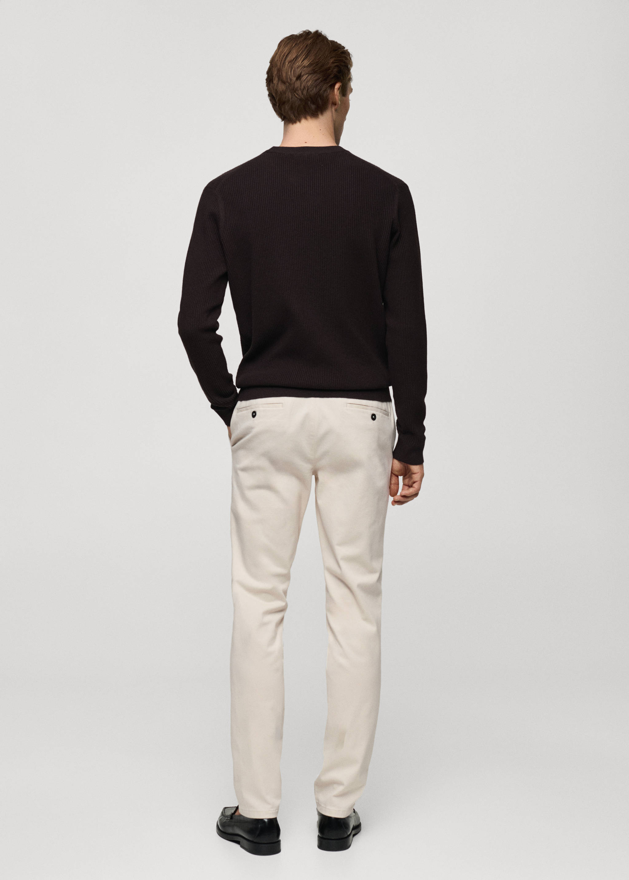 Slim fit serge chino trousers - Reverse of the article