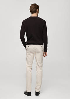 Slim fit serge chino trousers — Ecru 3