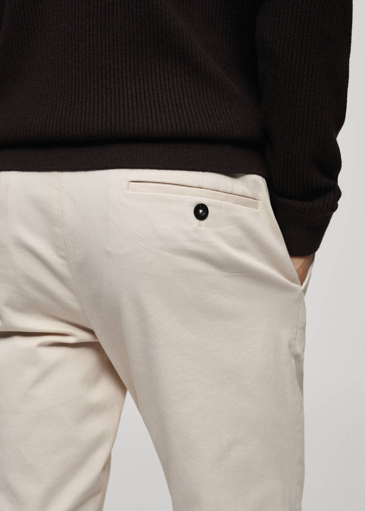 Slim fit serge chino trousers — Ecru