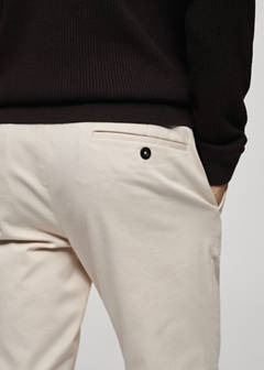 Slim fit serge chino trousers — Ecru 6