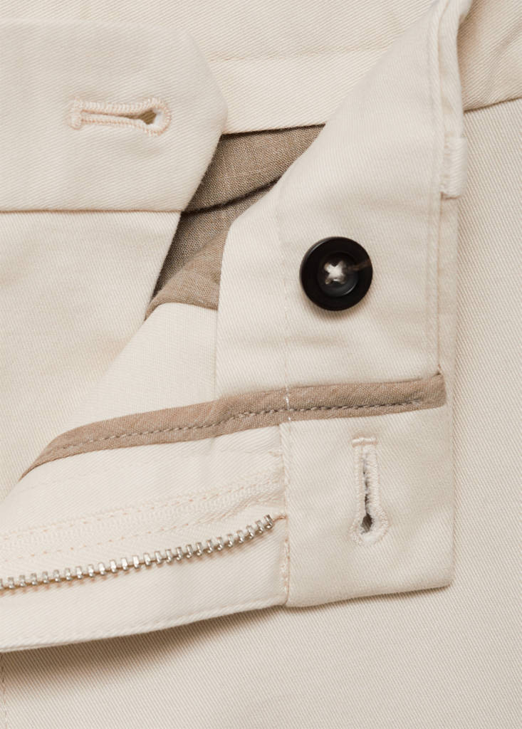 Slim fit serge chino trousers — Ecru
