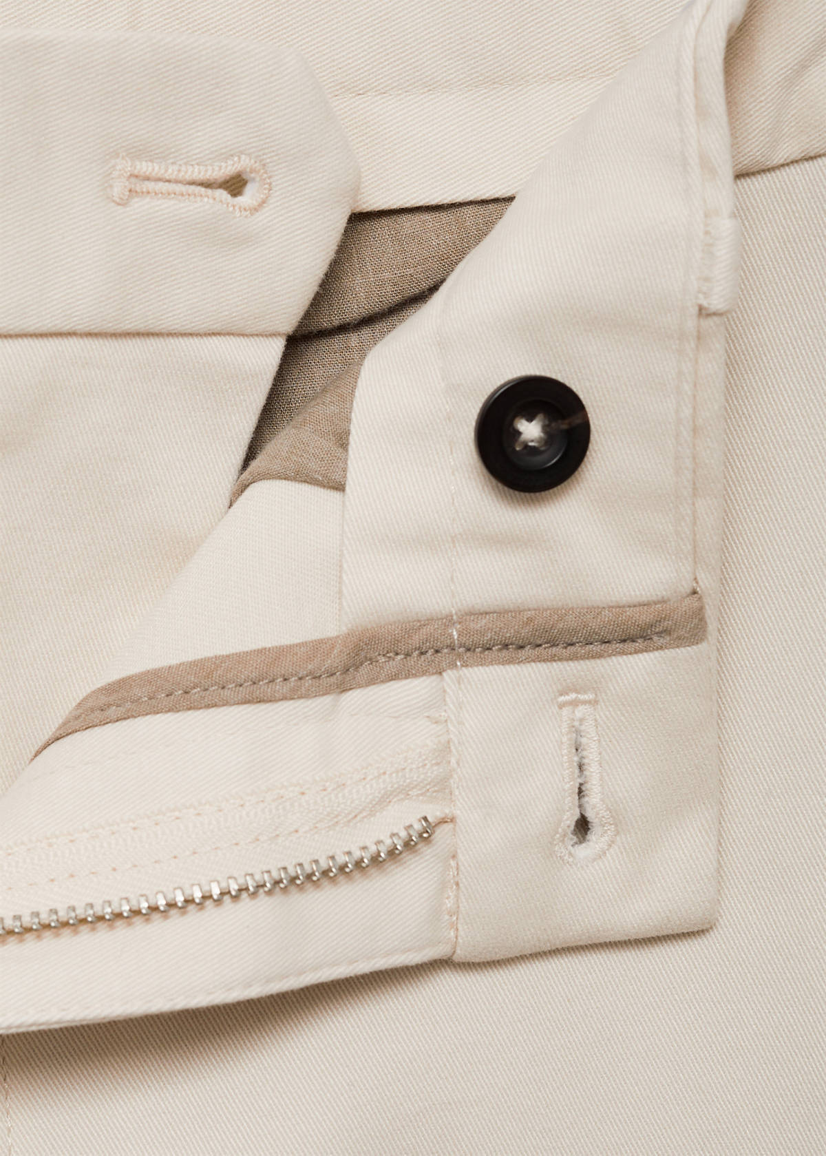 Slim fit serge chino trousers — Ecru