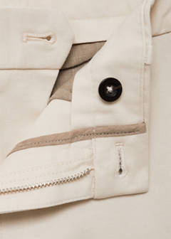Slim fit serge chino trousers — Ecru 8