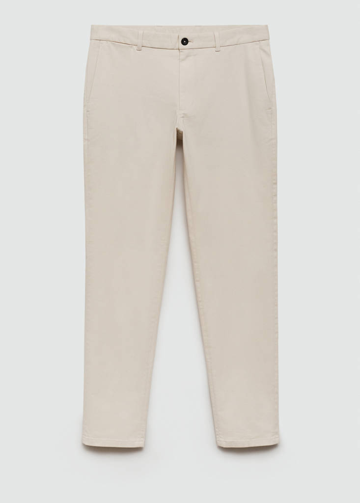 Slim fit serge chino trousers — Ecru