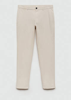 Slim fit serge chino trousers — Ecru 7