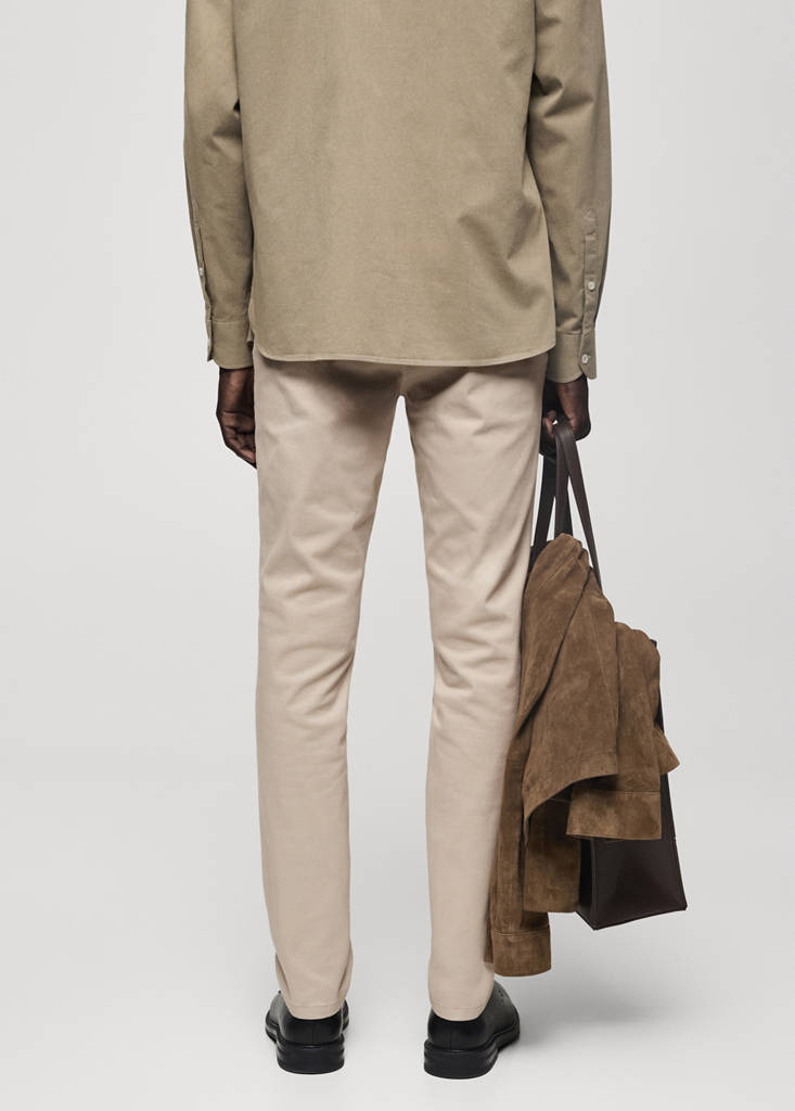 Slim fit serge chino trousers — Sand