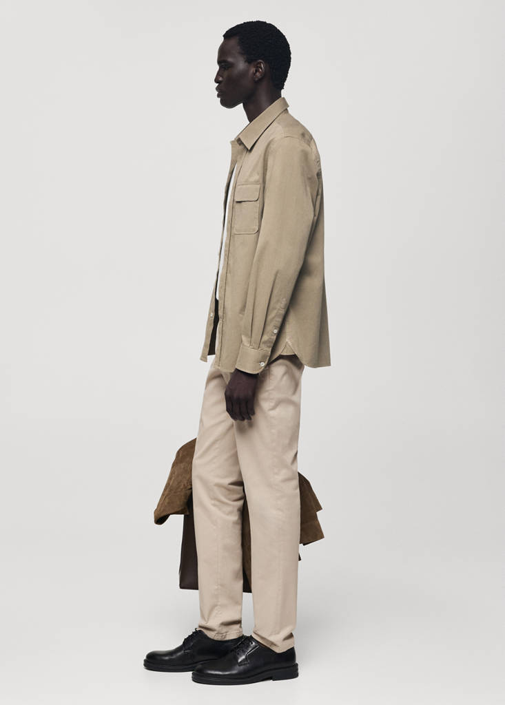 Slim fit serge chino trousers — Sand