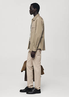 Slim fit serge chino trousers — Sand 4