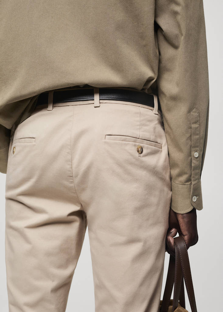Slim fit serge chino trousers — Sand