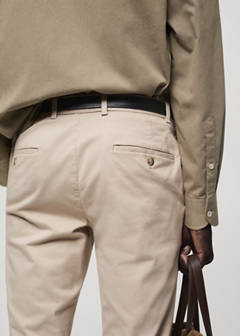 Slim fit serge chino trousers — Sand 6