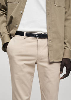 Slim fit serge chino trousers — Sand 5
