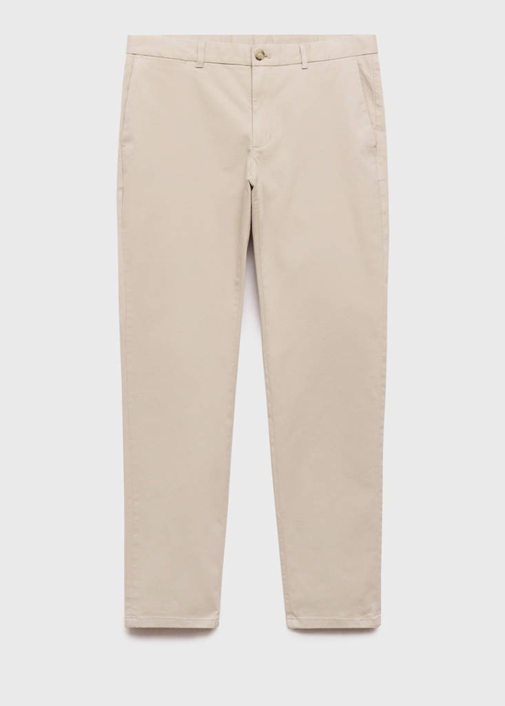 Slim fit serge chino trousers — Sand