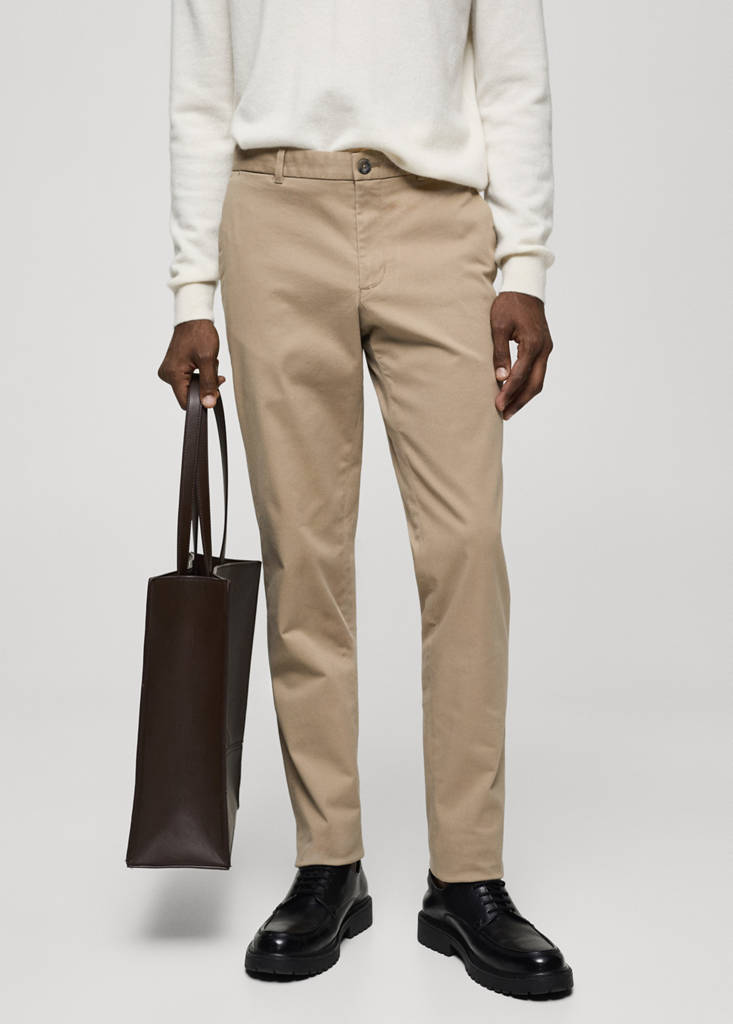 Slim fit serge chino trousers — Beige