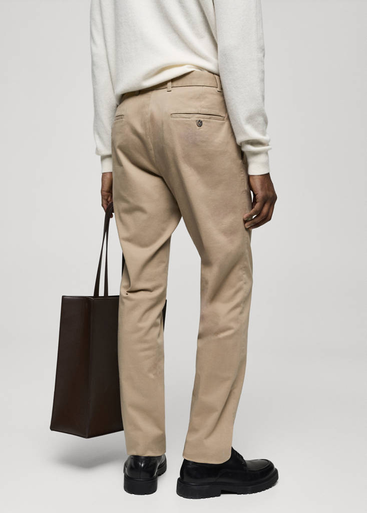 Slim fit serge chino trousers — Beige