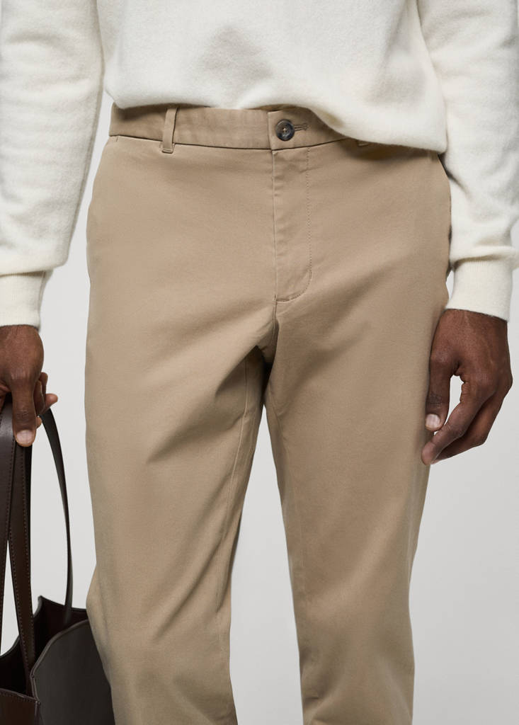 Slim fit serge chino trousers — Beige