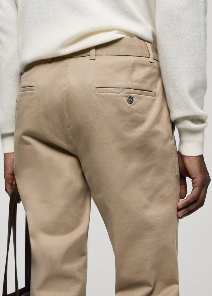 Slim fit serge chino trousers — Beige