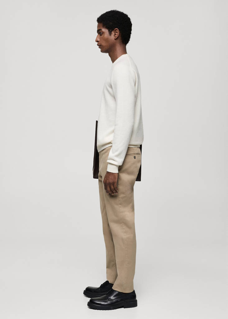 Slim fit serge chino trousers — Beige