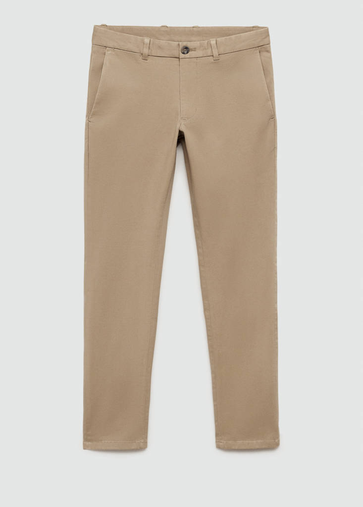 Slim fit serge chino trousers — Beige