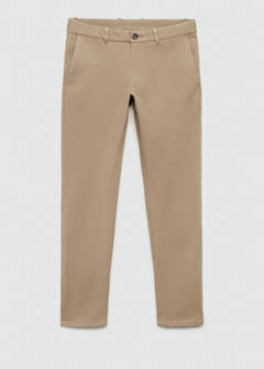 Slim fit serge chino trousers — Beige 7