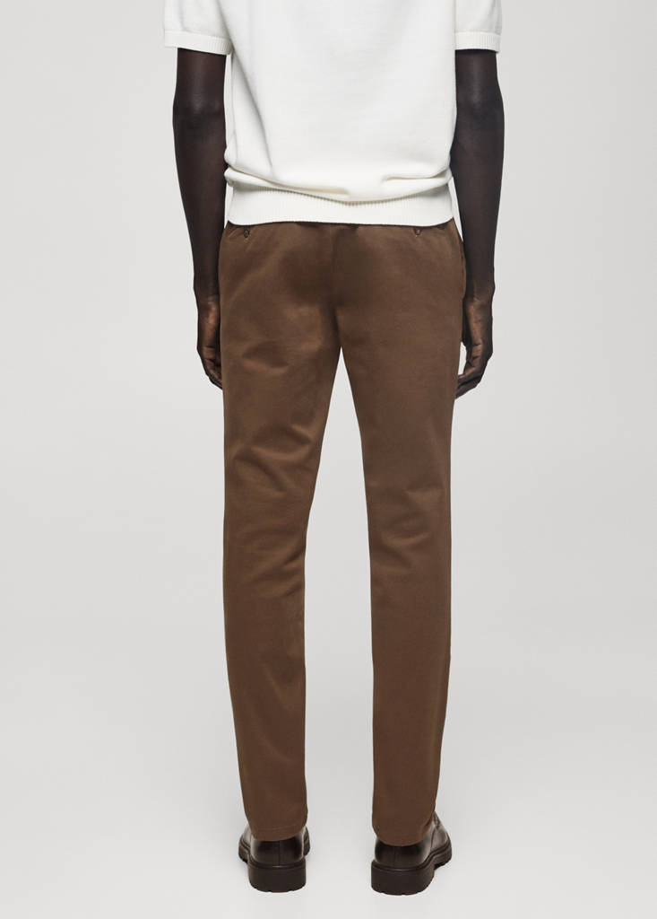 Slim fit serge chino trousers — Brown