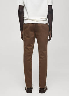 Slim fit serge chino trousers — Brown 3