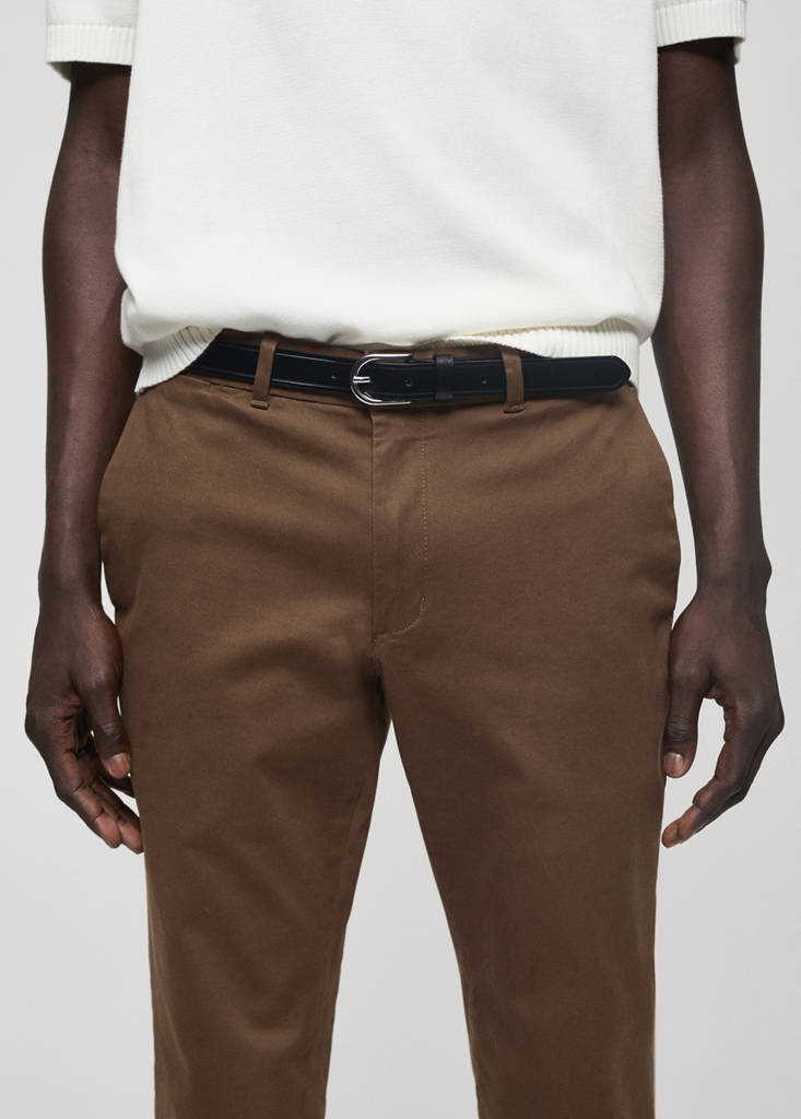 Slim fit serge chino trousers — Brown